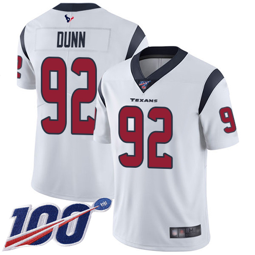 Houston Texans Limited White Men Brandon Dunn Road Jersey NFL Football #92 100th Season Vapor Untouchable